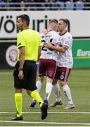 8 July 2021; Ross Tierney of Bohemians celebrates with team-mate Liam Burt, right, after scoring his side's first goal during the UEFA Europa Conference League first qualifying round first leg match between Stjarnan and Bohemians at Stjörnuvöllur in Reykjavík, Iceland. Photo by Eythor Arnason/Sportsfile