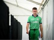 9 July 2021; Josh Little arrives for a Cricket Ireland portrait session session at Malahide Cricket Club in Dublin. Photo by Stephen McCarthy/Sportsfile