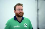 9 July 2021; Paul Stirling during a Cricket Ireland portrait session session at Malahide Cricket Club in Dublin. Photo by Stephen McCarthy/Sportsfile