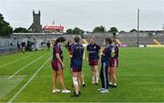 9 July 2021; Galway players walk the pitch before the TG4 Ladies Football All-Ireland Championship Group 4 Round 1 match between Galway and Kerry at Cusack Park in Ennis, Clare. Photo by Brendan Moran/Sportsfile