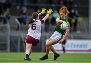 9 July 2021; Louise Ní Mhuircheartaigh of Kerry in action against Nicola Ward of Galway during the TG4 Ladies Football All-Ireland Championship Group 4 Round 1 match between Galway and Kerry at Cusack Park in Ennis, Clare. Photo by Brendan Moran/Sportsfile