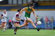 9 July 2021; Louise Galvin of Kerry in action against Charlotte Cooney of Galway during the TG4 Ladies Football All-Ireland Championship Group 4 Round 1 match between Galway and Kerry at Cusack Park in Ennis, Clare. Photo by Brendan Moran/Sportsfile