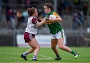 9 July 2021; Danielle O'Leary of Kerry in action against Shauna Molloy of Galway during the TG4 Ladies Football All-Ireland Championship Group 4 Round 1 match between Galway and Kerry at Cusack Park in Ennis, Clare. Photo by Brendan Moran/Sportsfile