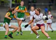 9 July 2021; Mairéad Seoighe of Galway in action against Ciara Murphy of Kerry during the TG4 Ladies Football All-Ireland Championship Group 4 Round 1 match between Galway and Kerry at Cusack Park in Ennis, Clare. Photo by Brendan Moran/Sportsfile