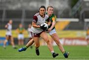 9 July 2021; Charlotte Cooney of Galway in action against Niamh Carmody of Kerry during the TG4 Ladies Football All-Ireland Championship Group 4 Round 1 match between Galway and Kerry at Cusack Park in Ennis, Clare. Photo by Brendan Moran/Sportsfile