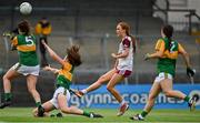 9 July 2021; Olivia Divilly of Galway has a shot blocked by Kayleigh Cronin of Kerry during the TG4 Ladies Football All-Ireland Championship Group 4 Round 1 match between Galway and Kerry at Cusack Park in Ennis, Clare. Photo by Brendan Moran/Sportsfile