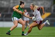 9 July 2021; Megan Glynn of Galway in action against Louise Galvin of Kerry during the TG4 Ladies Football All-Ireland Championship Group 4 Round 1 match between Galway and Kerry at Cusack Park in Ennis, Clare. Photo by Brendan Moran/Sportsfile