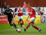 9 July 2021; Jamie Lennon of St Patrick's Athletic in action against Darren Cole of Derry City during the SSE Airtricity League Premier Division match between St Patrick's Athletic and Derry City at Richmond Park in Dublin. Photo by Stephen McCarthy/Sportsfile