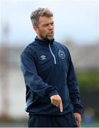 9 July 2021; Shelbourne goalkeeping coach Paul Skinner during the warm up before the SSE Airtricity League First Division match between Treaty United and Shelbourne at Markets Field in Limerick. Photo by Michael P Ryan/Sportsfile