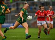 10 July 2021; Vikki Wall of Meath in action against Melissa Duggan of Cork during the TG4 All-Ireland Senior Ladies Football Championship Group 2 Round 1 match between Cork and Meath at St Brendan's Park in Birr, Offaly. Photo by Ray McManus/Sportsfile