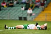 10 July 2021; Donal O'Sullivan of Limerick goes down injured after conceding his side's first goal during the Munster GAA Football Senior Championship Semi-Final match between Limerick and Cork at the LIT Gaelic Grounds in Limerick. Photo by Harry Murphy/Sportsfile