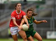 10 July 2021; Ciara O'Sullivan of Cork is tackled by Emma Troy of Meath during the TG4 All-Ireland Senior Ladies Football Championship Group 2 Round 1 match between Cork and Meath at St Brendan's Park in Birr, Offaly. Photo by Ray McManus/Sportsfile