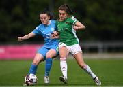10 July 2021; Sarah McKevitt of Cork City in action against Aoife Brophy of DLR Waves during the SSE Airtricity Women's National League match between DLR Waves and Cork City at UCD Bowl in Belfield, Dublin. Photo by Ben McShane/Sportsfile