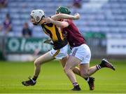 10 July 2021; Mark Donnelly of Kilkenny in action against Ruben Davitt of Galway during the 2020 Electric Ireland GAA Hurling All-Ireland Minor Championship Final match between Kilkenny and Galway at MW Hire O'Moore Park in Portlaoise, Laois. Photo by Matt Browne/Sportsfile