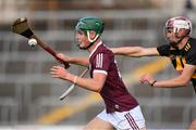 10 July 2021; Gavin Lee of Galway in action against Niall Rowe of Kilkenny during the 2020 Electric Ireland GAA Hurling All-Ireland Minor Championship Final match between Kilkenny and Galway at MW Hire O'Moore Park in Portlaoise, Laois. Photo by Matt Browne/Sportsfile