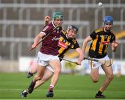 10 July 2021; Gavin Lee of Galway in action against Gearoid Diunne and Cathal Beirne of Kilkenny during the 2020 Electric Ireland GAA Hurling All-Ireland Minor Championship Final match between Kilkenny and Galway at MW Hire O'Moore Park in Portlaoise, Laois. Photo by Matt Browne/Sportsfile