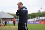 10 July 2021; Cavan manager Mickey Graham during the closing stages of the Ulster GAA Football Senior Championship quarter-final match between Tyrone and Cavan at Healy Park in Omagh, Tyrone. Photo by Stephen McCarthy/Sportsfile