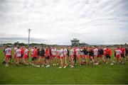10 July 2021; Tyrone players following the Ulster GAA Football Senior Championship quarter-final match between Tyrone and Cavan at Healy Park in Omagh, Tyrone. Photo by Stephen McCarthy/Sportsfile