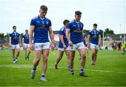 10 July 2021; Dejected Cavan players Conor Brady, left, and Killian Brady following the Ulster GAA Football Senior Championship quarter-final match between Tyrone and Cavan at Healy Park in Omagh, Tyrone. Photo by Stephen McCarthy/Sportsfile