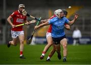 10 July 2021; Andrew Dunphy of Dublin in action against Pádraig Power of Cork during the 2020 Bord Gáis Energy GAA Hurling All-Ireland U20 Championship Final match between Dublin and Cork at UPMC Nowlan Park in Kilkenny. Photo by David Fitzgerald/Sportsfile
