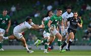 10 July 2021; James Hume of Ireland is tackled by Mike Te’o of USA during the International Rugby Friendly match between Ireland and USA at the Aviva Stadium in Dublin. Photo by Brendan Moran/Sportsfile