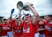 10 July 2021; Daire Connery of Cork celebrates with the cup following the 2020 Bord Gáis Energy GAA Hurling All-Ireland U20 Championship Final match between Dublin and Cork at UPMC Nowlan Park in Kilkenny. Photo by David Fitzgerald/Sportsfile