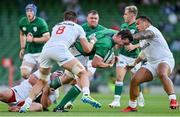 10 July 2021; James Ryan of Ireland is tackled by Paul Mullen and Cam Dolan of USA during the International Rugby Friendly match between Ireland and USA at the Aviva Stadium in Dublin. Photo by Brendan Moran/Sportsfile