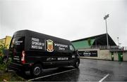 11 July 2021; The Mayo kit van is seen parked outside the ground before the Connacht GAA Senior Football Championship Semi-Final match between Leitrim and Mayo at Elverys MacHale Park in Castlebar, Mayo. Photo by Harry Murphy/Sportsfile