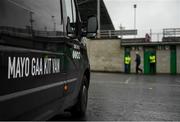11 July 2021; The Mayo kit van is seen parked outside the ground before the Connacht GAA Senior Football Championship Semi-Final match between Leitrim and Mayo at Elverys MacHale Park in Castlebar, Mayo. Photo by Harry Murphy/Sportsfile