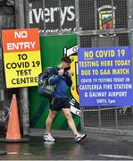 11 July 2021; Riordan O'Rourke of Leitrim arrves before the Connacht GAA Senior Football Championship Semi-Final match between Leitrim and Mayo at Elverys MacHale Park in Castlebar, Mayo. Photo by Harry Murphy/Sportsfile