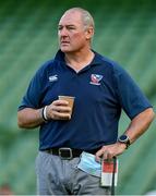 10 July 2021; USA head coach Gary Gold before the International Rugby Friendly match between Ireland and USA at the Aviva Stadium in Dublin. Photo by Brendan Moran/Sportsfile