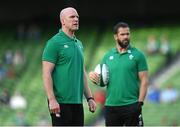10 July 2021; Ireland head coach Andy Farrell, right, and forwards coach Paul O'Connell before the International Rugby Friendly match between Ireland and USA at the Aviva Stadium in Dublin. Photo by Ramsey Cardy/Sportsfile