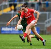 10 July 2021; Hannah Looney of Cork is tackled by Niamh O'Sullivan of Meath during the TG4 All-Ireland Senior Ladies Football Championship Group 2 Round 1 match between Cork and Meath at St Brendan's Park in Birr, Offaly. Photo by Ray McManus/Sportsfile