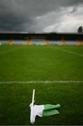 11 July 2021; A sideline flag at Páirc MacCumhaill before the Ulster GAA Football Senior Championship Quarter-Final match between Derry and Donegal at Páirc MacCumhaill in Ballybofey, Donegal. Photo by Stephen McCarthy/Sportsfile