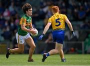 11 July 2021; Paudie O'Leary of Kerry in action against Colm Neary of Roscommon during the 2020 Electric Ireland GAA Football All-Ireland Minor Championship Semi-Final match between Roscommon and Kerry at LIT Gaelic Grounds in Limerick. Photo by Piaras Ó Mídheach/Sportsfile