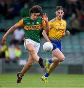 11 July 2021; Paudie O'Leary of Kerry in action against Caelim Keogh of Roscommon during the 2020 Electric Ireland GAA Football All-Ireland Minor Championship Semi-Final match between Roscommon and Kerry at LIT Gaelic Grounds in Limerick. Photo by Piaras Ó Mídheach/Sportsfile