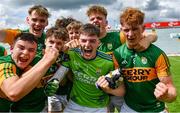 11 July 2021; Kerry players celebrate after their side's victory in the 2020 Electric Ireland GAA Football All-Ireland Minor Championship Semi-Final match between Roscommon and Kerry at LIT Gaelic Grounds in Limerick. Photo by Piaras Ó Mídheach/Sportsfile