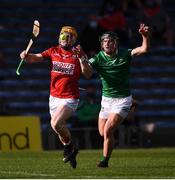 3 July 2021; Niall O’Leary of Cork in action against Darragh O'Donovan of Limerick during the Munster GAA Hurling Senior Championship Semi-Final match between Cork and Limerick at Semple Stadium in Thurles, Tipperary. Photo by Ray McManus/Sportsfile