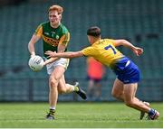 11 July 2021; Caolán Ó Connaill of Kerry in action against Eoin Ward of Roscommon during the 2020 Electric Ireland GAA Football All-Ireland Minor Championship Semi-Final match between Roscommon and Kerry at LIT Gaelic Grounds in Limerick. Photo by Piaras Ó Mídheach/Sportsfile