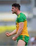 11 July 2021; Patrick McBrearty of Donegal celebrates after scoring his side's winning point during the Ulster GAA Football Senior Championship Quarter-Final match between Derry and Donegal at Páirc MacCumhaill in Ballybofey, Donegal. Photo by Stephen McCarthy/Sportsfile