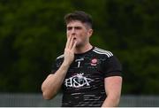 11 July 2021; Derry goalkeeper Oran Lynch following the Ulster GAA Football Senior Championship Quarter-Final match between Derry and Donegal at Páirc MacCumhaill in Ballybofey, Donegal. Photo by Stephen McCarthy/Sportsfile