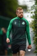 12 July 2021; Sean Hoare arrives before a Shamrock Rovers training session at Roadstone Group Sports Club in Dublin. Photo by Seb Daly/Sportsfile