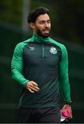 12 July 2021; Richie Towell arrives before a Shamrock Rovers training session at Roadstone Group Sports Club in Dublin. Photo by Seb Daly/Sportsfile
