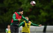 12 July 2021; Richie Towell, left, and Gary O'Neill during a Shamrock Rovers training session at Roadstone Group Sports Club in Dublin. Photo by Seb Daly/Sportsfile