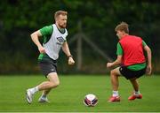 12 July 2021; Sean Hoare, left, and Conan Noonan during a Shamrock Rovers training session at Roadstone Group Sports Club in Dublin. Photo by Seb Daly/Sportsfile