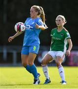 10 July 2021; Ciara Maher of DLR Waves and Éabha O’Mahony of Cork City during the SSE Airtricity Women's National League match between DLR Waves and Cork City at UCD Bowl in Belfield, Dublin. Photo by Ben McShane/Sportsfile