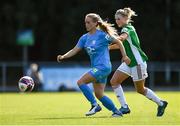 10 July 2021; Ciara Maher of DLR Waves and Éabha O’Mahony of Cork City during the SSE Airtricity Women's National League match between DLR Waves and Cork City at UCD Bowl in Belfield, Dublin. Photo by Ben McShane/Sportsfile