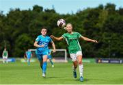 10 July 2021; Éabha O’Mahony of Cork City and Aoife Brophy of DLR Waves during the SSE Airtricity Women's National League match between DLR Waves and Cork City at UCD Bowl in Belfield, Dublin. Photo by Ben McShane/Sportsfile