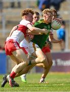 10 July 2021; Alan Bowden of Meath in action against Niall O'Donnell of Derry during the 2020 Electric Ireland GAA Football All-Ireland Minor Championship Semi-Final match between Meath and Derry at Páirc Esler in Newry, Down. Photo by Eóin Noonan/Sportsfile