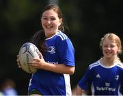 13 July 2021; Ava Burch, age 9, in action during the Bank of Ireland Leinster Rugby Summer Camp at Greystones RFC in Greystones, Wicklow. Photo by Matt Browne/Sportsfile